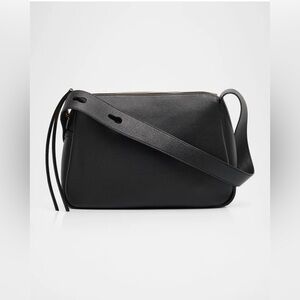 Tory Burch Romy Pebbled Leather Shoulder Bag- Black